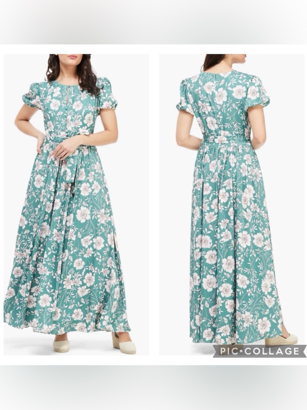 EUC Gal Meets Glam Collection Shannon Pleat Neck Floral Maxi Dress - Picture 1 of 12